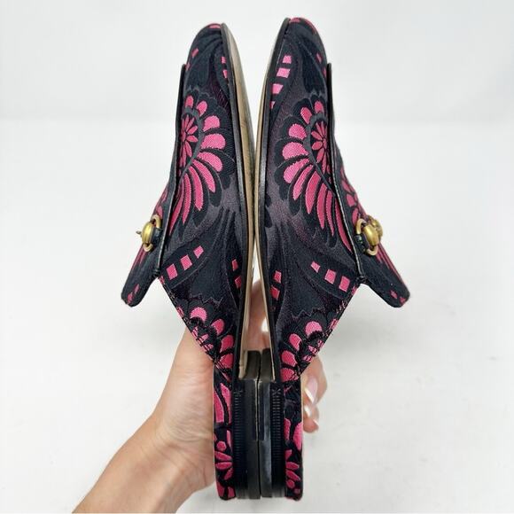 Gucci Princetown Loafers Jacquard Floral Slippers EU 36.5 - Picture 7 of 11